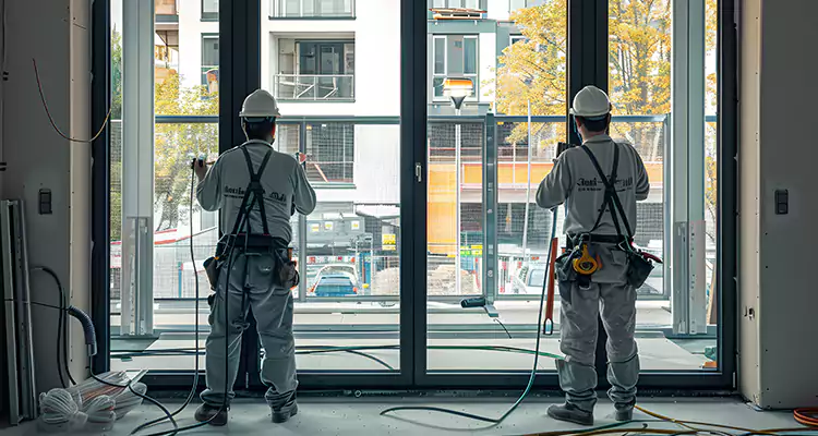 Patio Door Glass Replacement with Built-In Blinds in Country Walk, FL